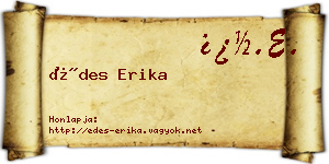 Édes Erika névjegykártya